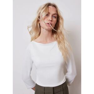 Mint Velvet White Layering Wide Neck Top